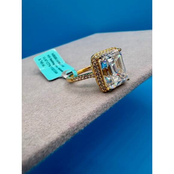 None and/or Unknown Jewelry - NWT Sz. 8.75 (tagged 9) - 11.97CTW Moissanite Gold Over 925 Silver